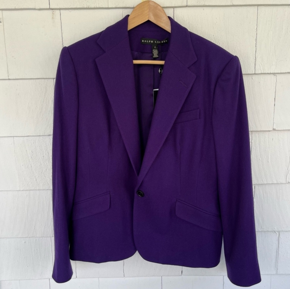 Ralph Lauren Black Label Wool Blazer Purple size 12 NWT